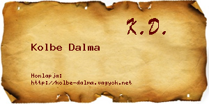 Kolbe Dalma névjegykártya